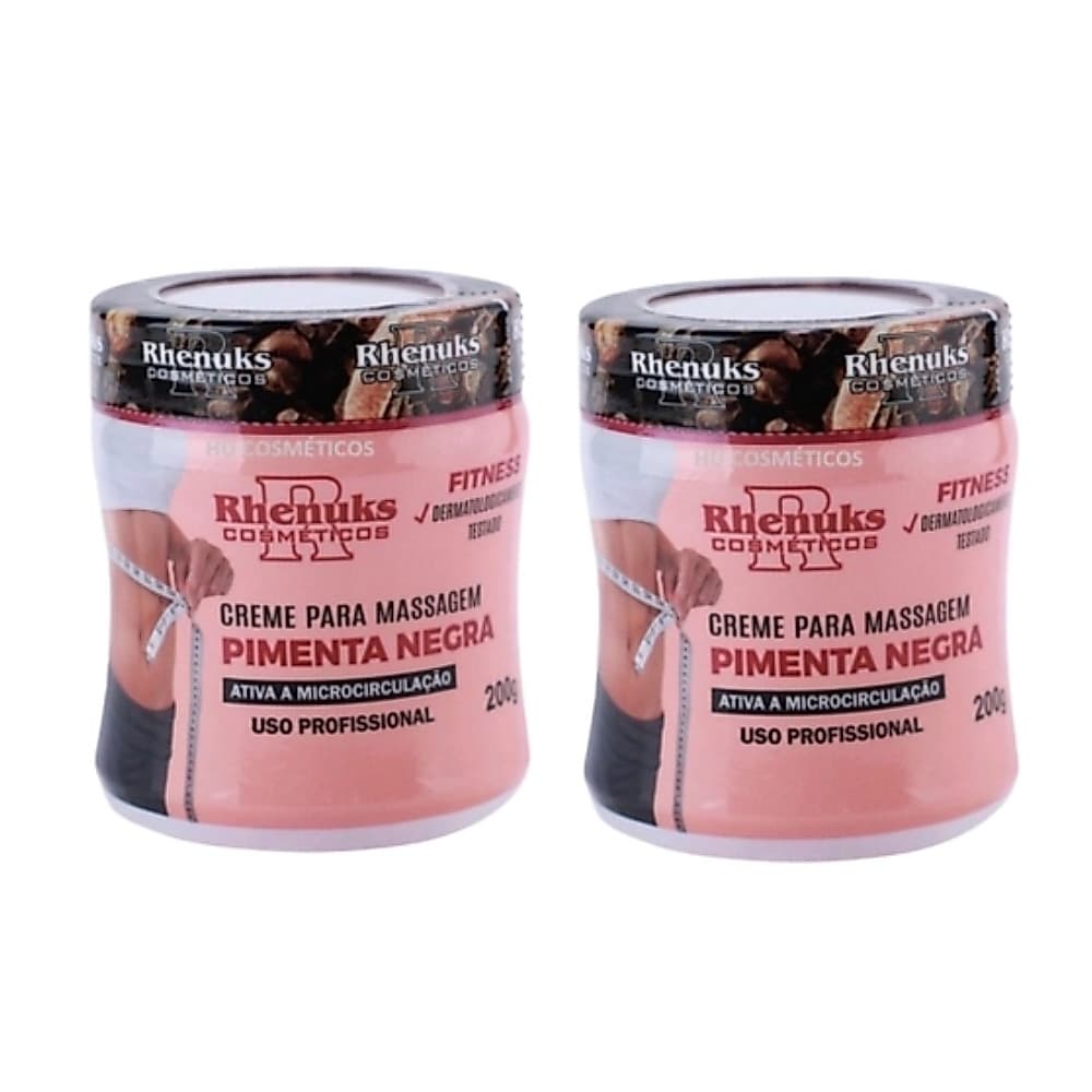 Kit 2  Pasta Para Massagem Corporal Pimenta Newgra 200g