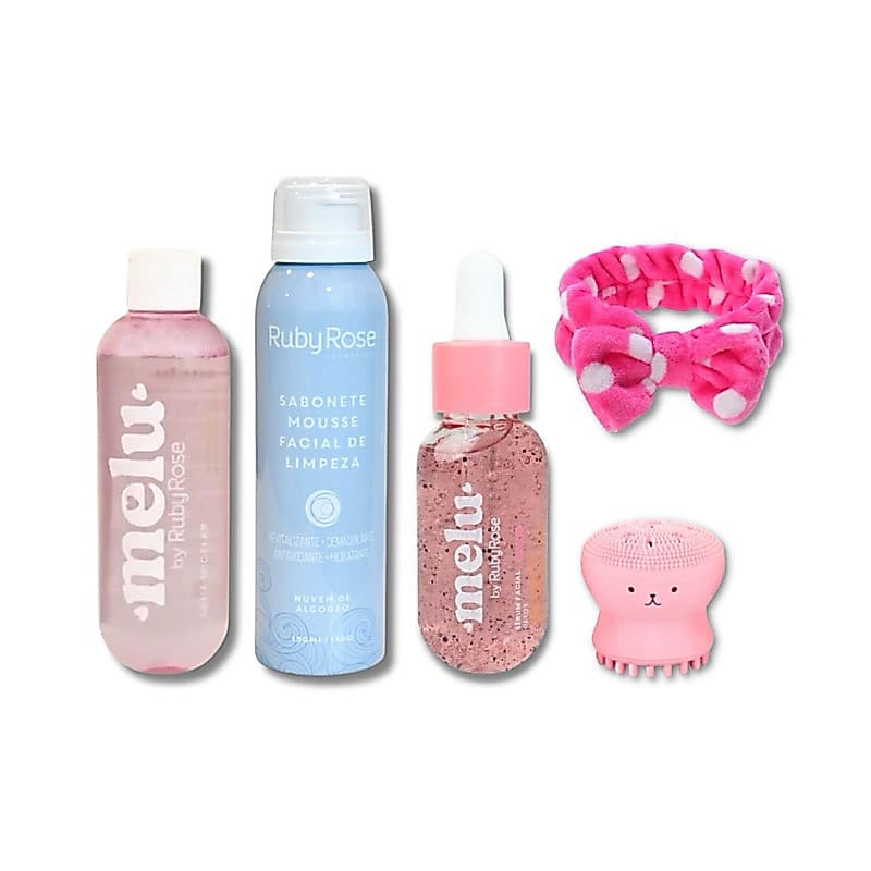 Kit Skincare Completo Cuidados Diário 5 Itens Ruby Rose Melu
