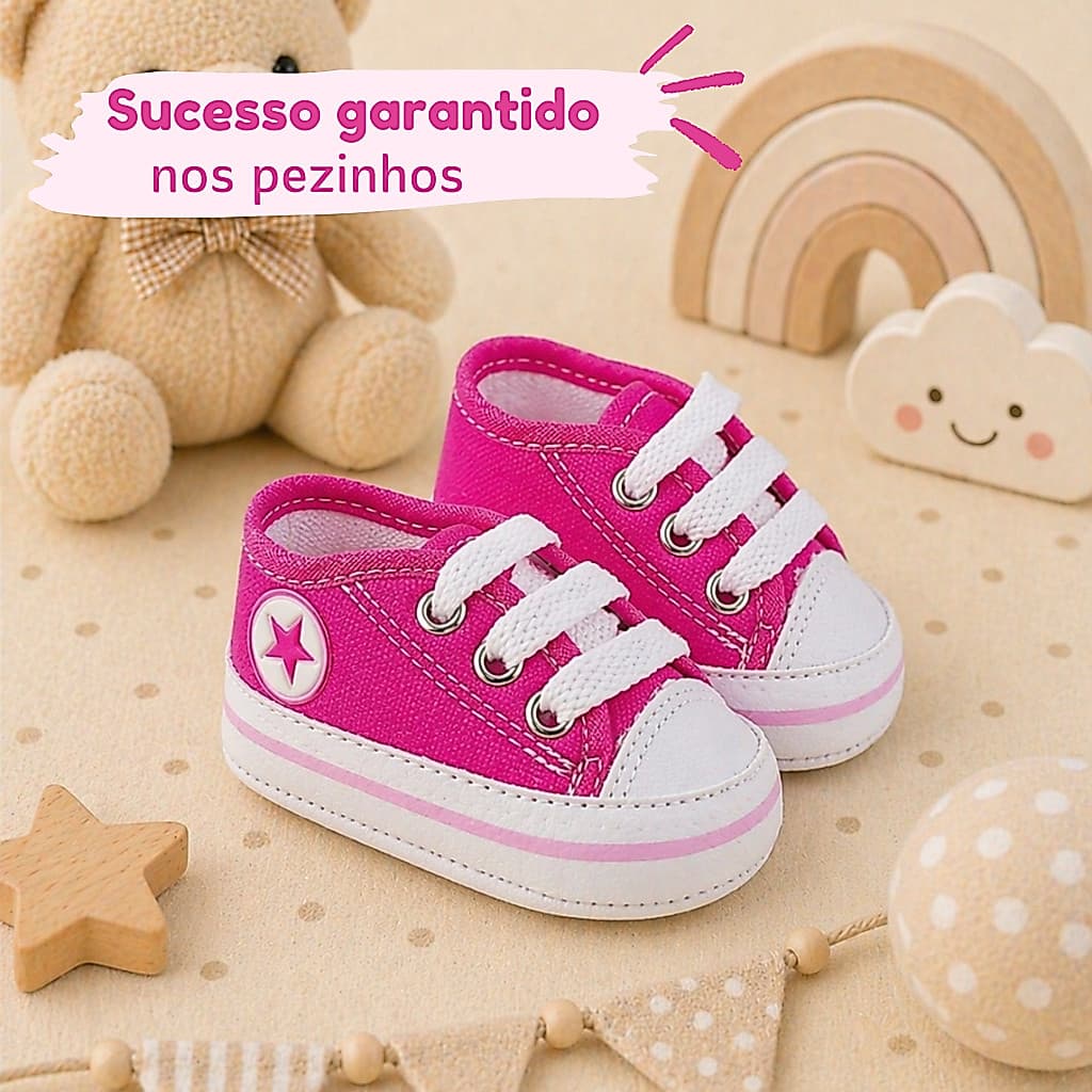 Tênis Infantil Feminino Pink Lona – Leve e Confortável.