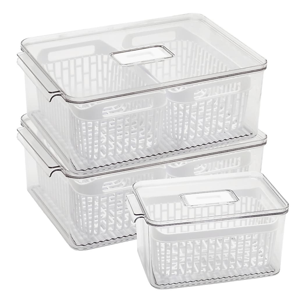 Organizador de Geladeira 4,5L 8L ou 9L com Tampa Grande Transparente Acrílico