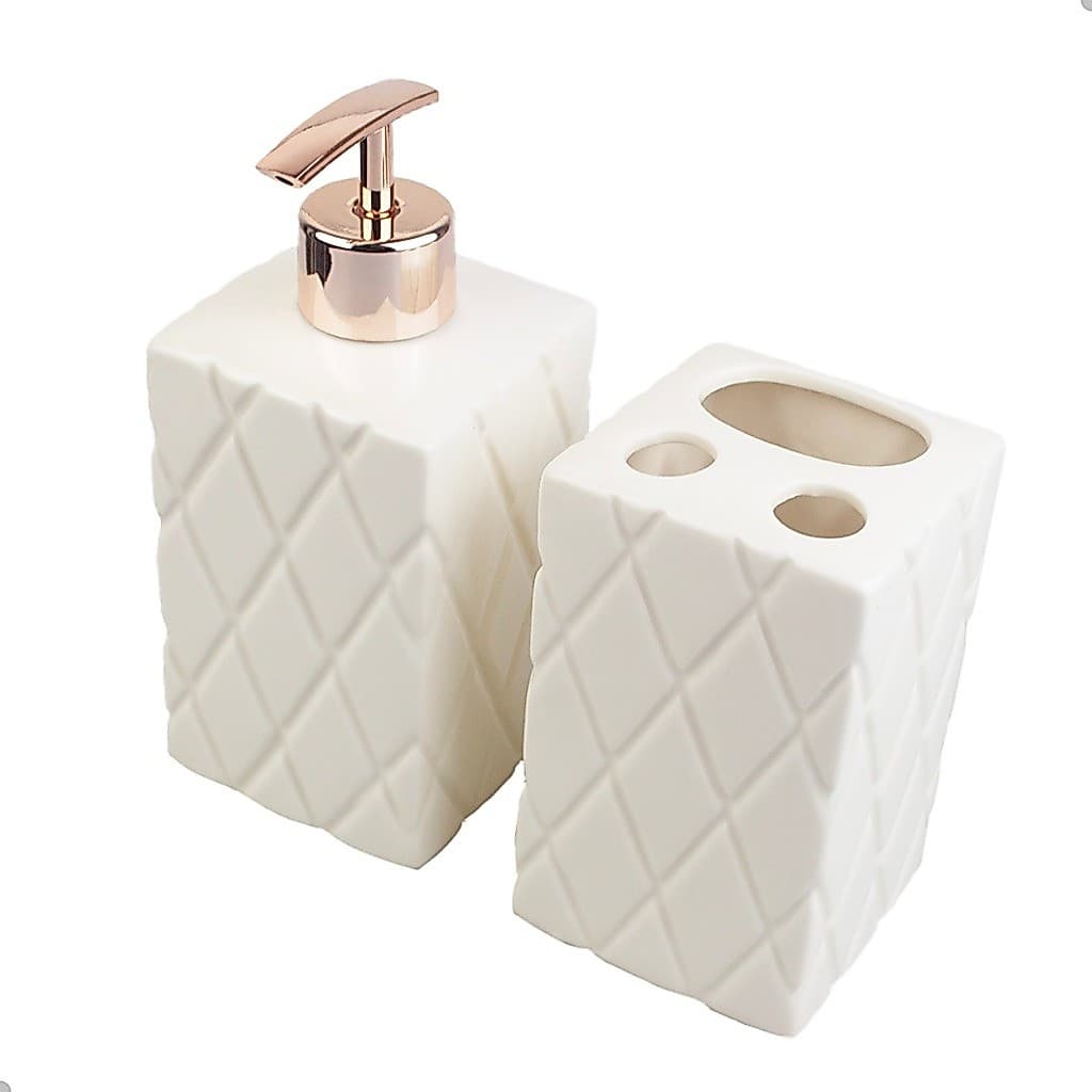 Kit Lavabo de Banheiro  Bancada Acessórios Válvula  Rose Gold