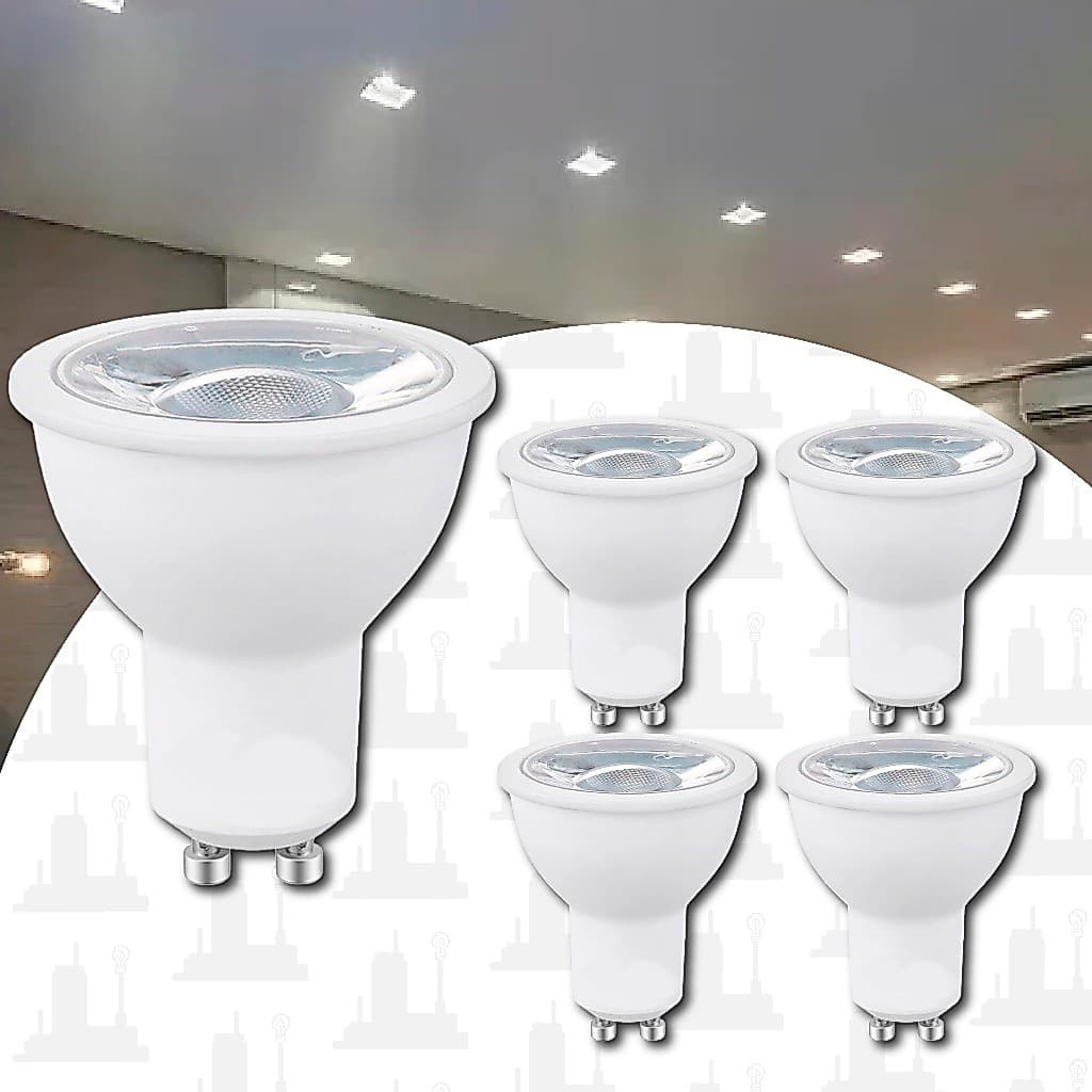 kit 5 Lâmpada Dicroica Led 4,5w/4,8w/6,5w/7w Mr16 Gu10 Bivolt 3000k 4000k 6000k Para Spot LEDFACTORY