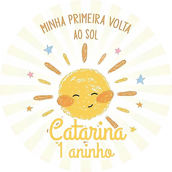 Adesivos Personalizados  Minha Primeira Volta ao Sol 5x5 -   Adesivos Para Festas