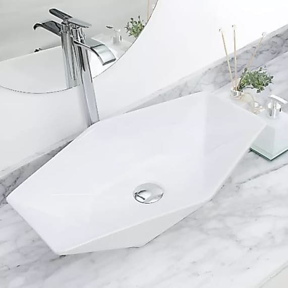 Cuba Sobrepor De Apoio Branca Banheiro Lavabo 57cm Lemi