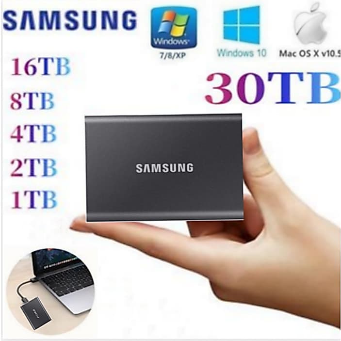 SAMSUNG Disco Rígido Externo HD 16TB 30TB SSD 8TB 4TB USB 3.1 Tipo C Interface De Alta Qualidade 1TB 2TB