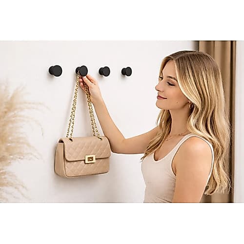 Kit 3 Pinos Suporte Parede Preto Pendurador Bolsa Mochila