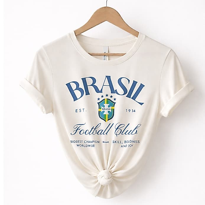 Camiseta Feminina Brasil Copa Camisa Roupa Blusinha Futebol Blusa Algodão