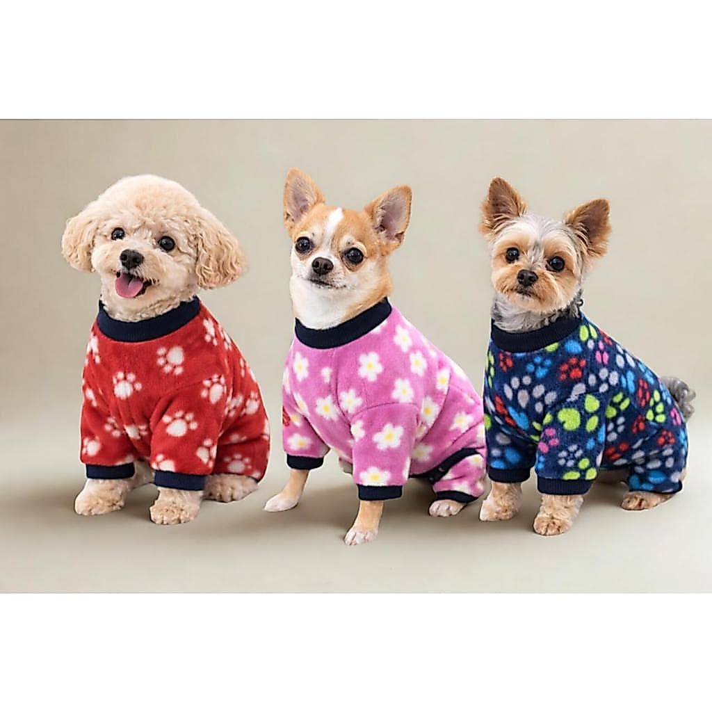 Roupa pet Soft macacão estampada, roupa de frio, roupinha gato cachorro, pijama roupa pet inverno