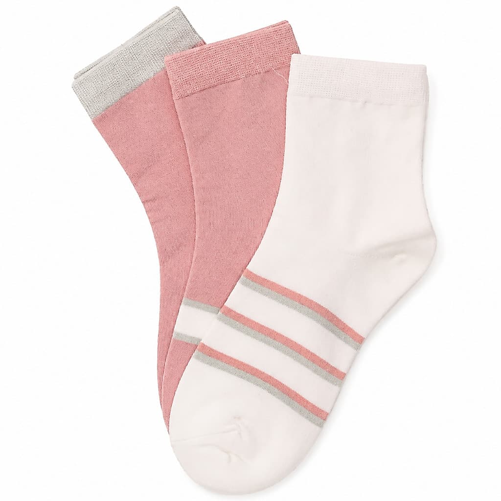 Kit 3 Pares de Meias Femininas Modal Confortável Respirável Macia Casual Cano Médio 36 ao 39
