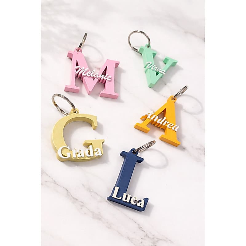 Chaveiro Personalizado com Nome e Inicial 3D – Lembrancinha Criativa Infantil / Presente Personalizado