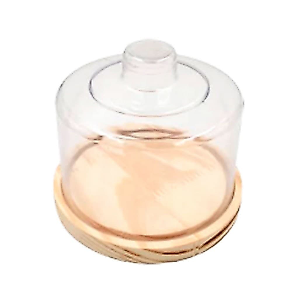 OFERTA Queijeira Madeira Natural  Pequena 14cm com Tampa de Acrílico R- PQ, Cozinha, Mesa Posta
