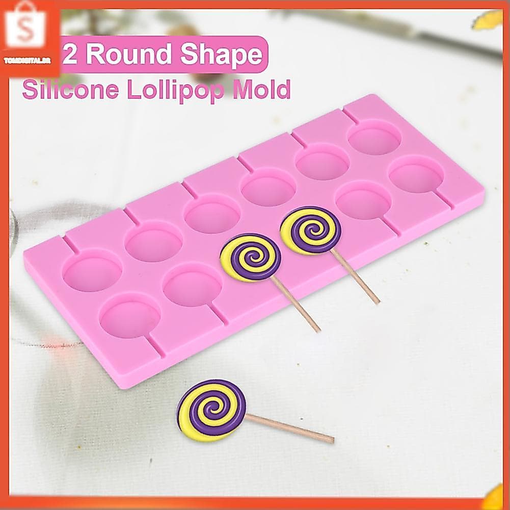 ERYUE Molde de chocolate Silicone 12 formas redondas Bandeja de molde DIY para doces para sobremesas atraentes Desfrute