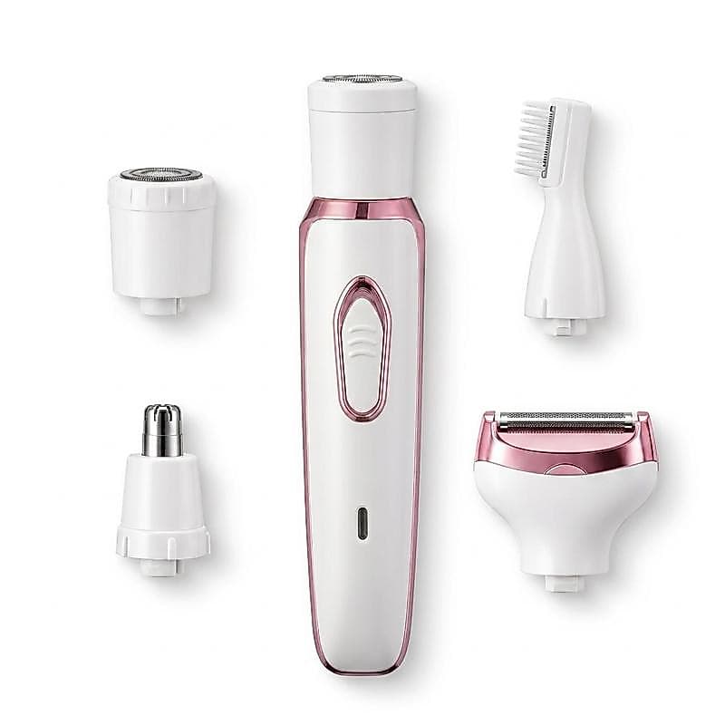 Depilador Elétrico Feminino 4 em 1 Recarregável USB Removedor de Pelos Facial Corporal Sobrancelha Nariz Portátil
