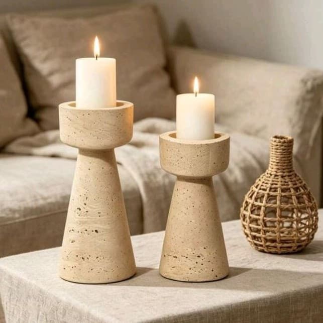 conjunto castiçal minimalista, castiçais elegantes