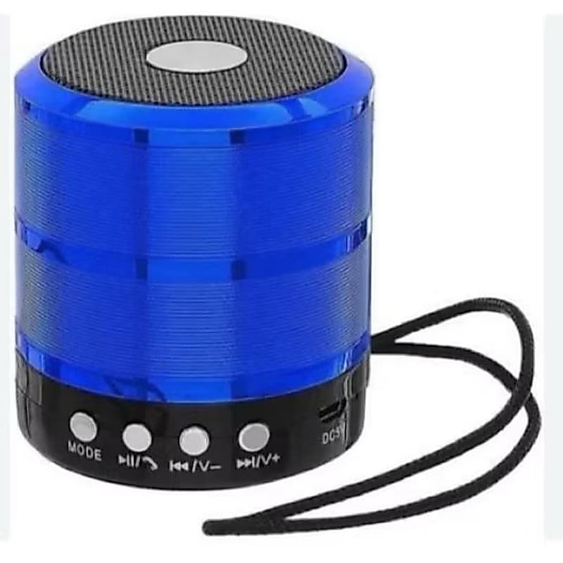 mini Caixinha de Som Ws-887 Bluetooth Portátil Usb Mp3 P2 Sd Rádio Fm Várias cores - Azul