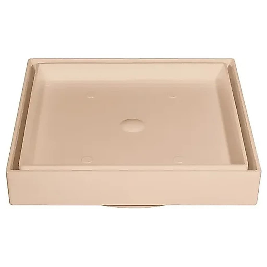 Ralo Invisível Estrela 10x10 Bege Quadrado Plástico Oculto Banheiro Cozinha Lavanderia Varanda Com Tela e Armação