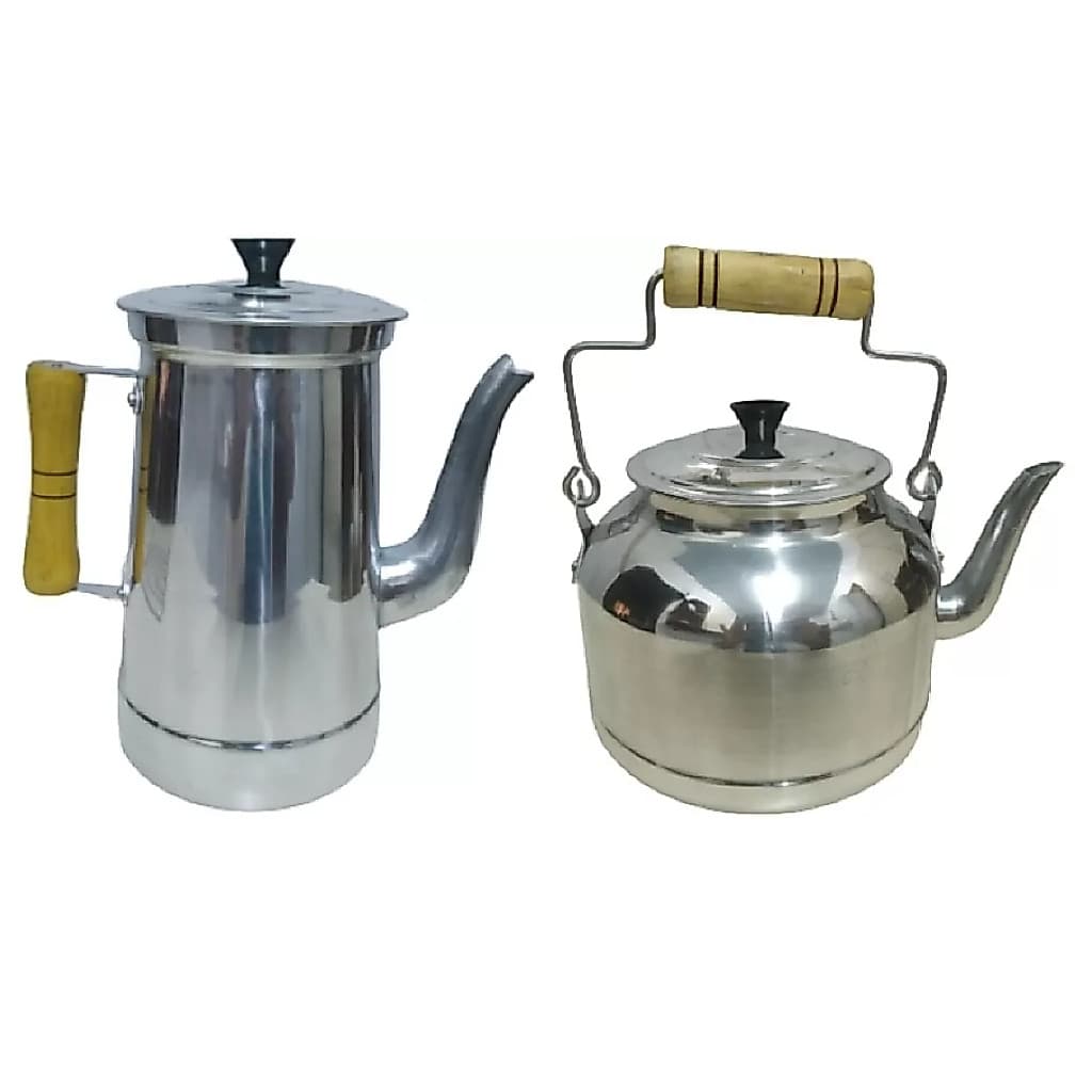 Bule De Alumínio 2,5 L + Chaleira Alumínio 3 L Bule Café Chá Grande
