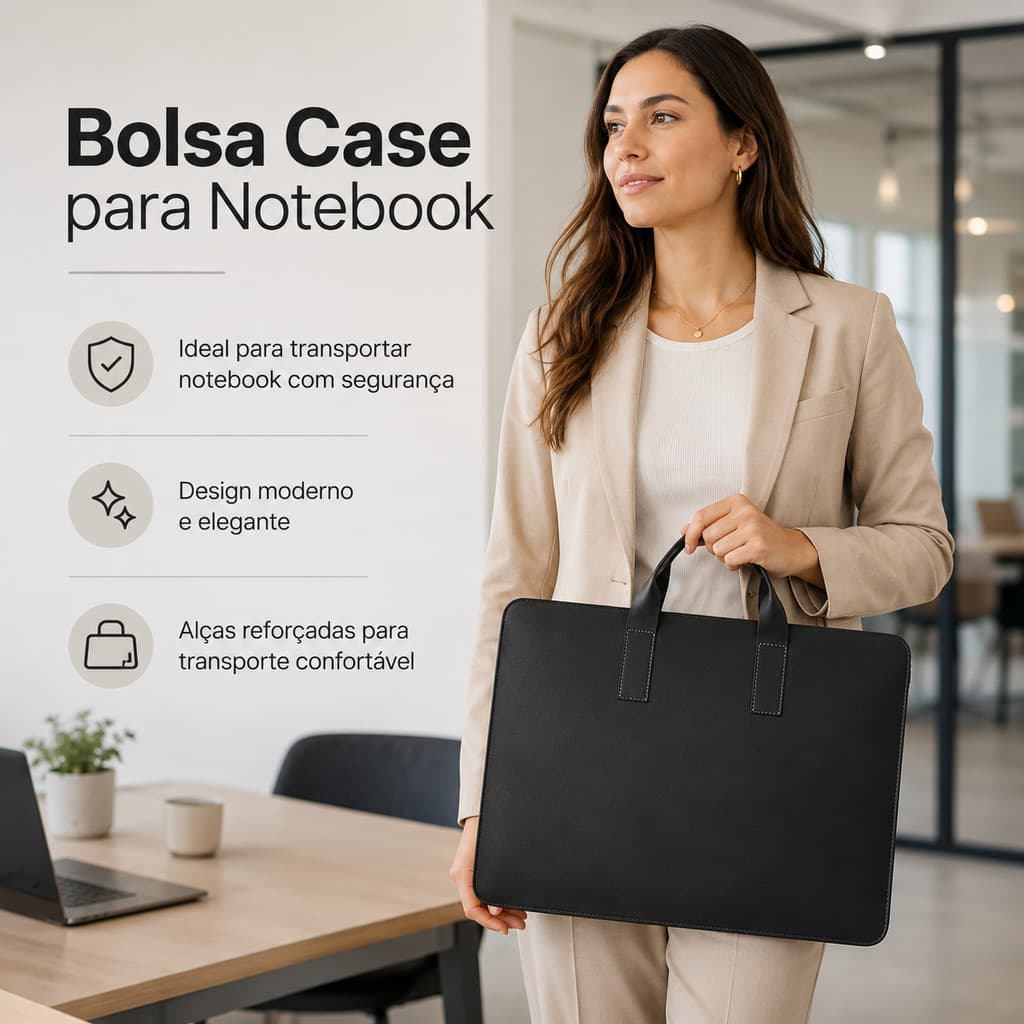 Bolsa Para Notebook Case Pasta Executiva Elegante Transporte Seguro