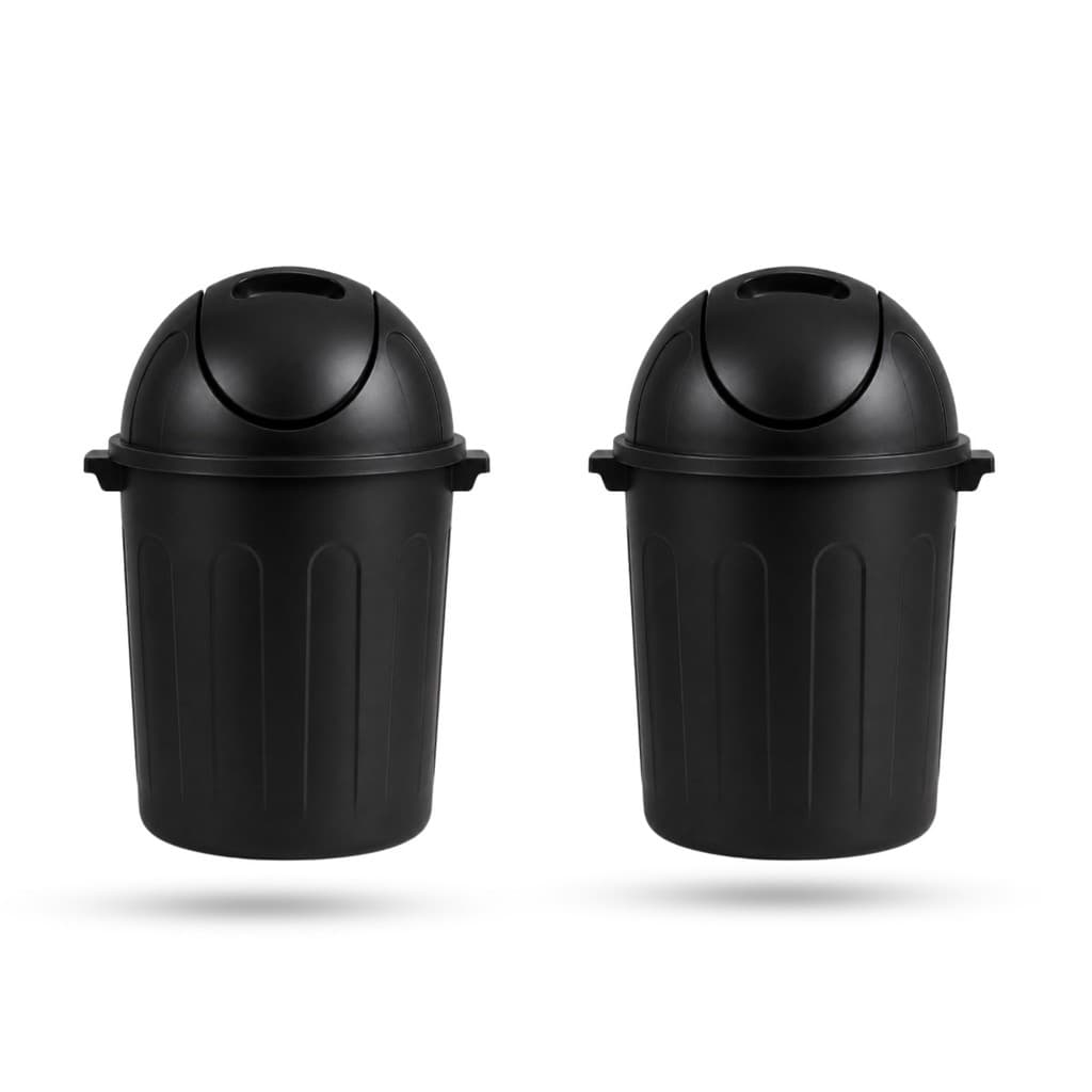 Kit 2 Lixeiras 12 Litros Com Tampa Basculante Para Cozinha Banheiro Lavanderia Multiuso Preta