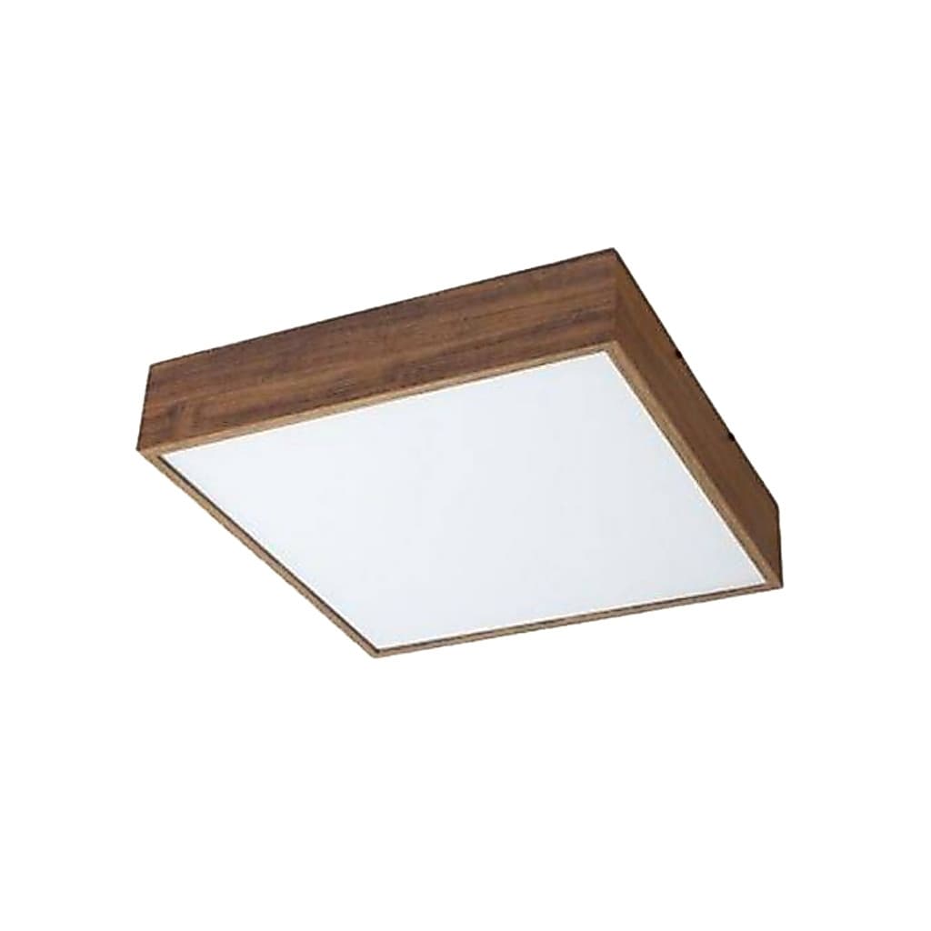 Plafon Quadrado 30cm Luminária Sobrepor Madeira Moderna 2 Soquete E27 Sala Quarto Cozinha Corredor