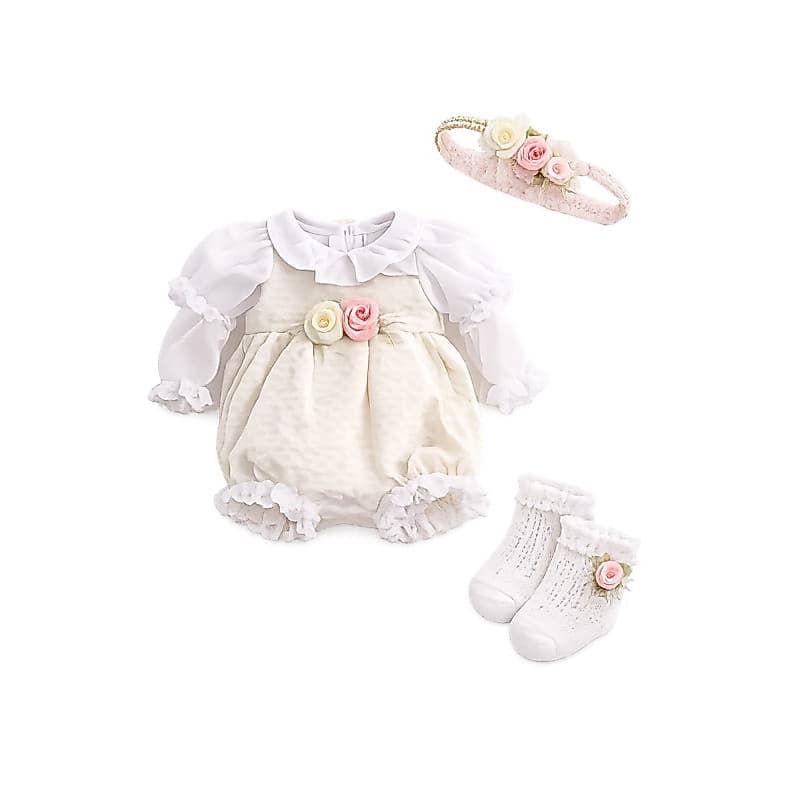Roupa kit Bebê Reborn veste Boneca de 30 a 34 cm Roupinha Menina lua + faixa + meias