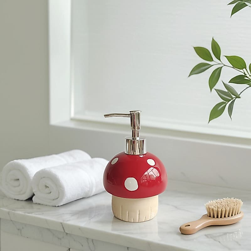 Dispensador de sabão de cogumelo tipo Push, garrafa de loção para banheiro, desinfetante para as mãos, Gel de banho, Sub