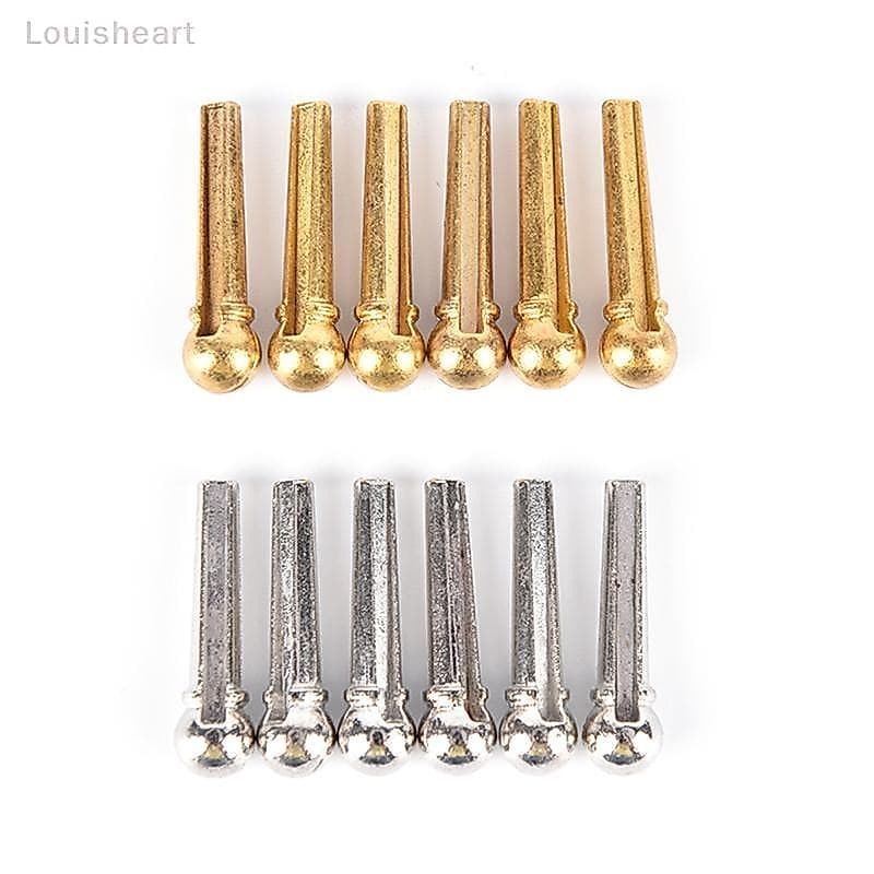 < Louish > 6 Peças Pino De Ponte De Metal Folk Guitarra Acústica Corda Prego Prata/Ouro Cor Novo