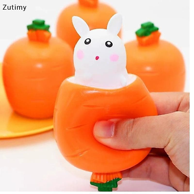 [Zutimy] Cenoura Coelho Telescópico Squishy Squeeze Toy Soft Stress Relief Fidget Não Tóxico Para Crianças Adultos Prese