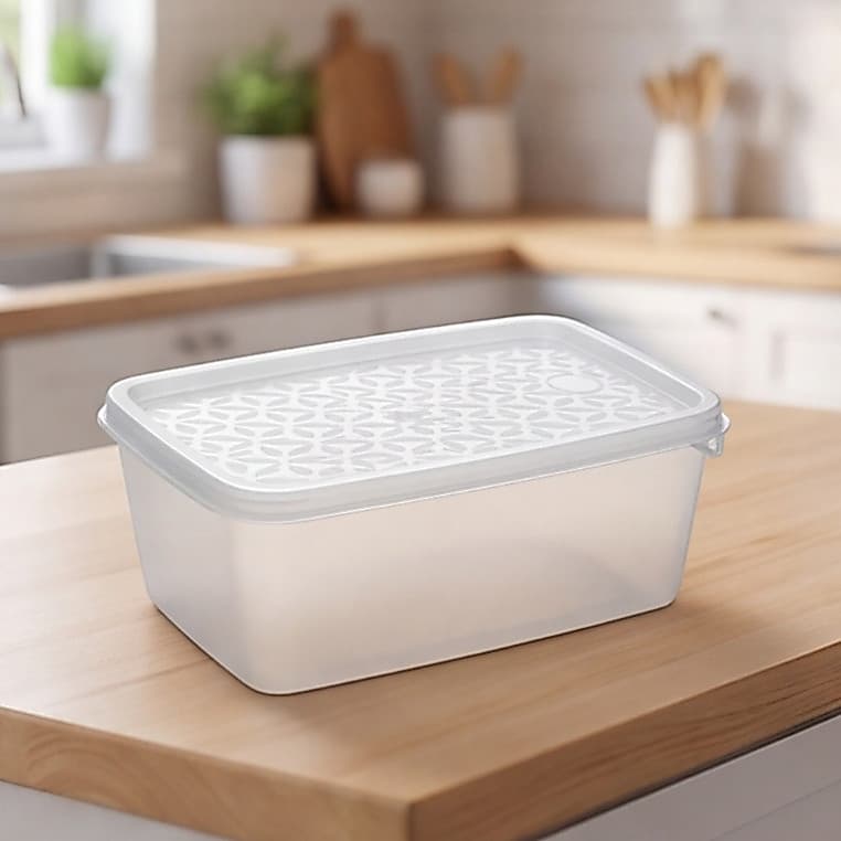 Pote Retangular 500ml - Transparente - Livre de BPA - Resistente - Marimita - Microondas e Freezer