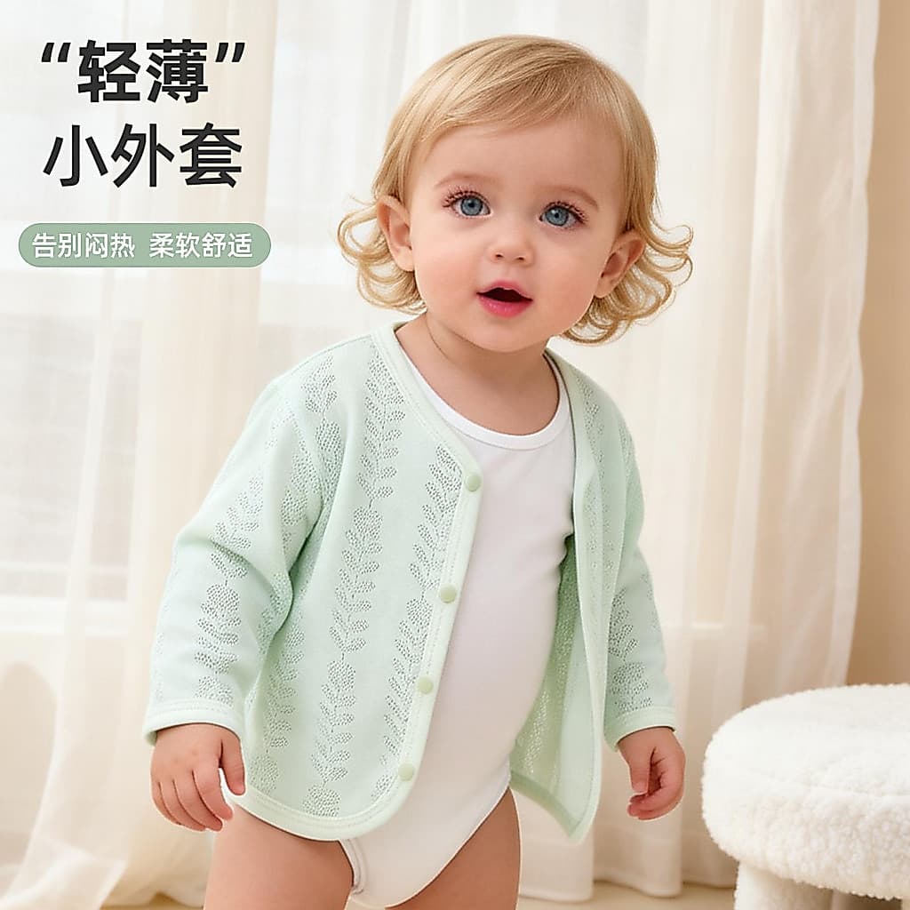 Bebê primavera verão puro algodão Cardigan masculino feminino bebê crianças roupas de outono roupas para casa ar condici