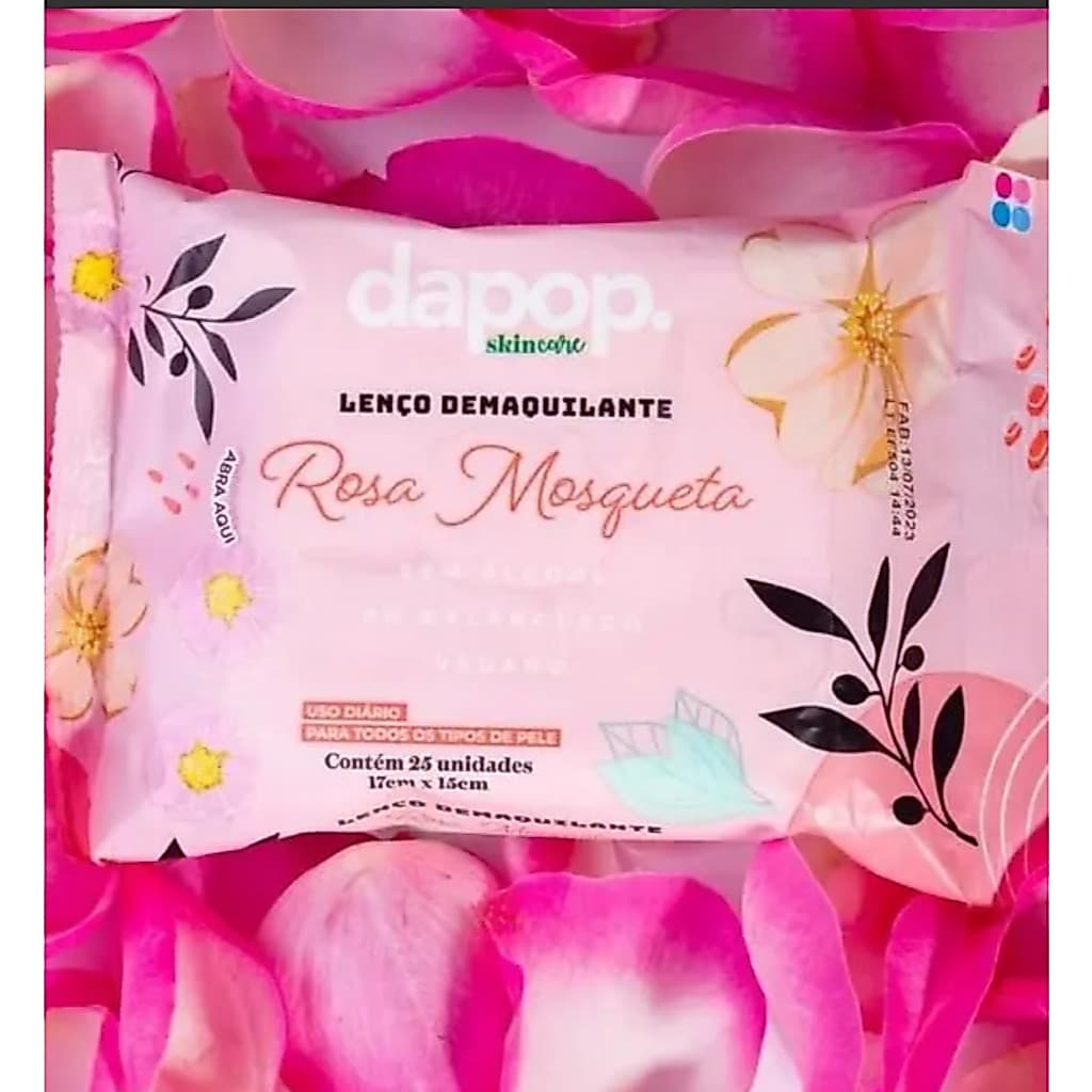 Lenço Demaquilante Rosa Mosqueta Skincare