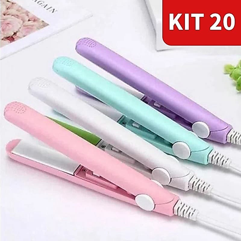 Kit Mini Chapinha Prancha De Cabelo Pequena Portátil Chapinha Com Case Transporte Bivolt