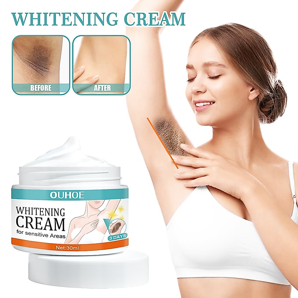 OUHOE Creme para a pele das axilas desbota nas axilas, cotovelo, melanina, creme hidratante iluminador para a pele