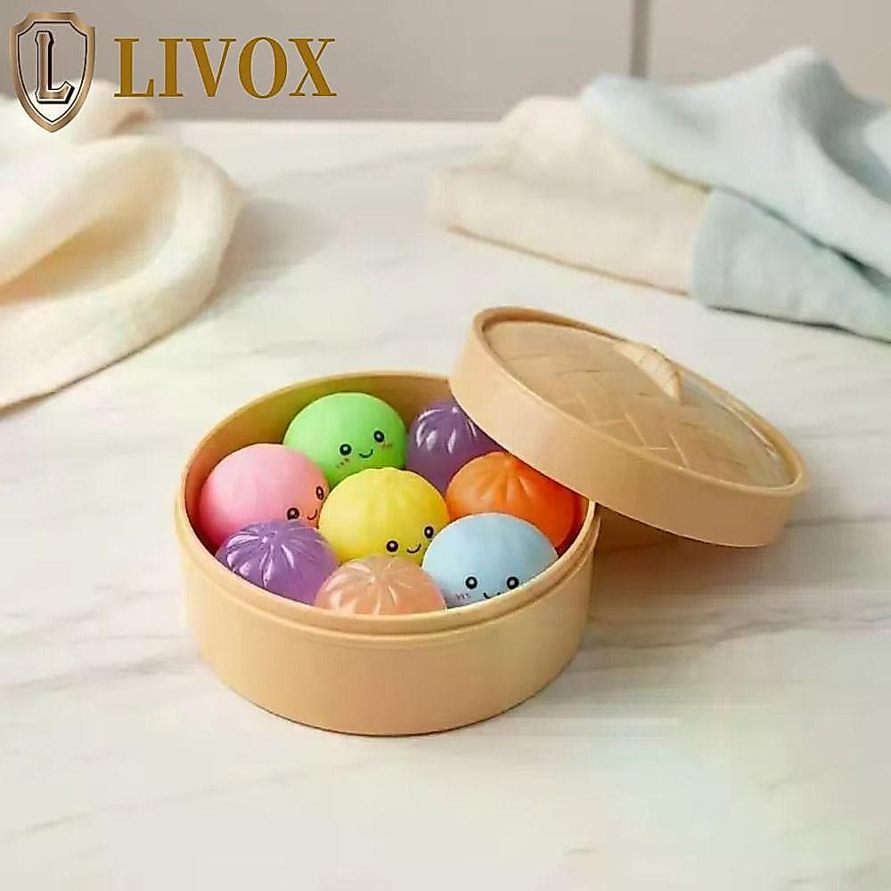 LIVOX Bolinhos Squishy , Com Forma De Comida A Vapor Pão De Cristal Mole , Pitada Brinquedo Sensorial Fidget Espremível