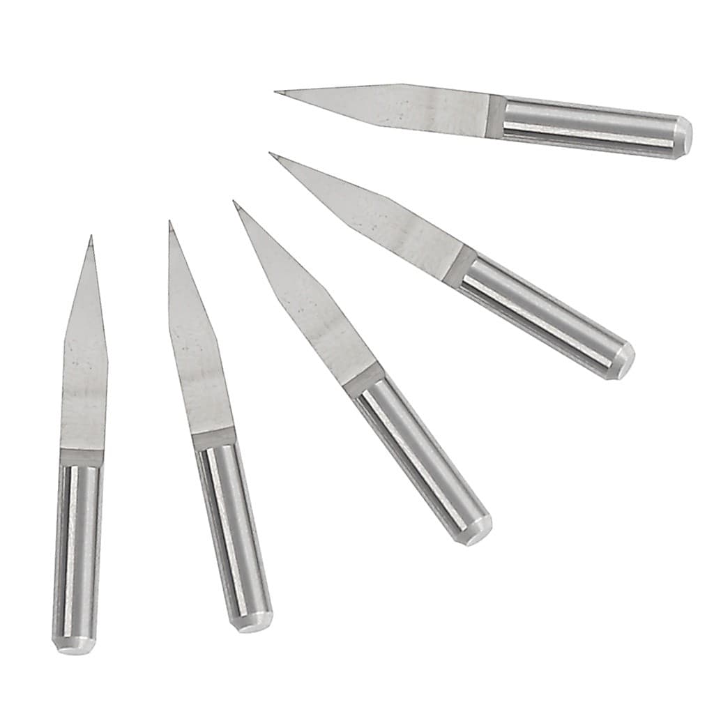 5 Fresas de Gravação CNC V Bit 20 graus 0,2 mm metal duto