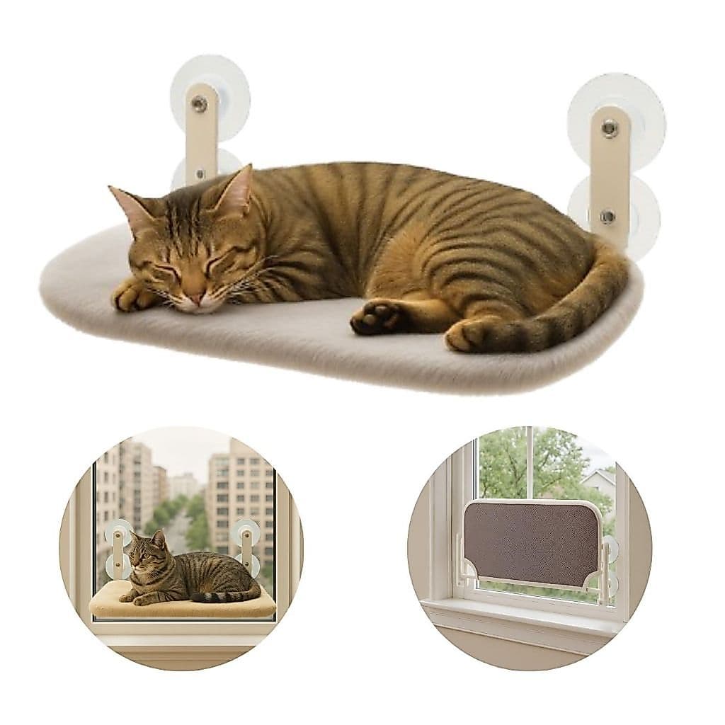 Cama Gato Suspensa Janela Ventosa Rede Caminha Conforto Pet Premium