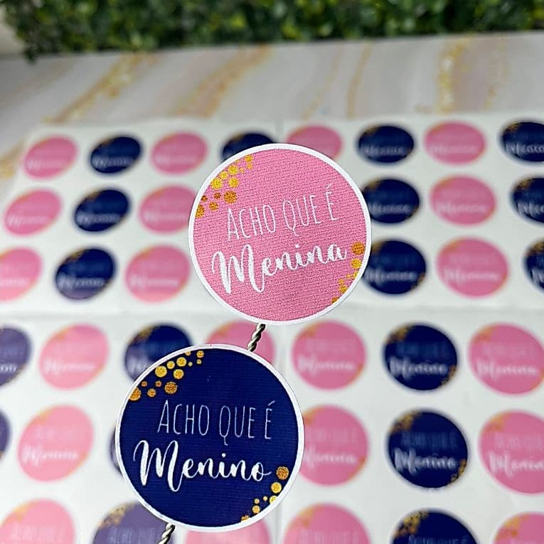 Adesivos Chá Revelação Menino ou Menina Boy Girl Etiquetas