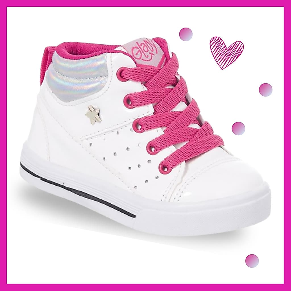 Tênis Infantil Menina Casual Bebê Cano Alto Confortável Glady Joy Amarração Elástico