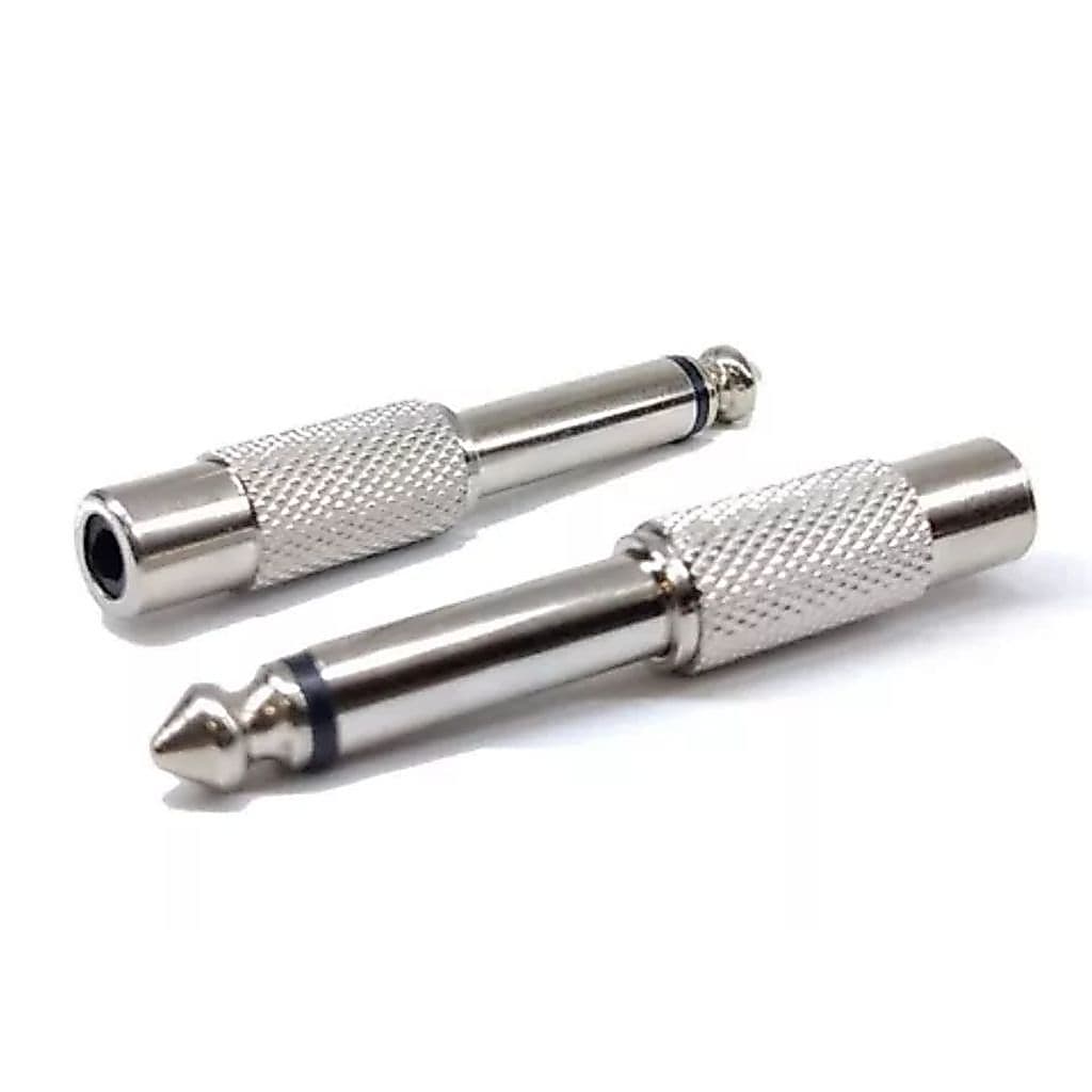 Adaptador P10 Mono para Jack RCA Metal - KIT5 - TEBERA - Conexões de Alta Qualidade