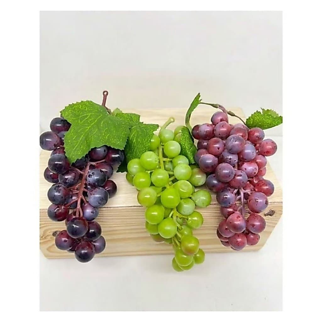 Cacho De Uvas Frutas Artificiais Silicone 13cm Frutas Falsas Simulação
