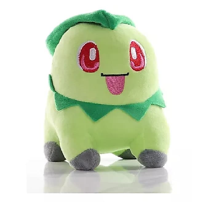 Boneco Pelucia Chikorita 20Cm Pokemon Premium Pikachu Lapras Charmander Temos Todos Personagens