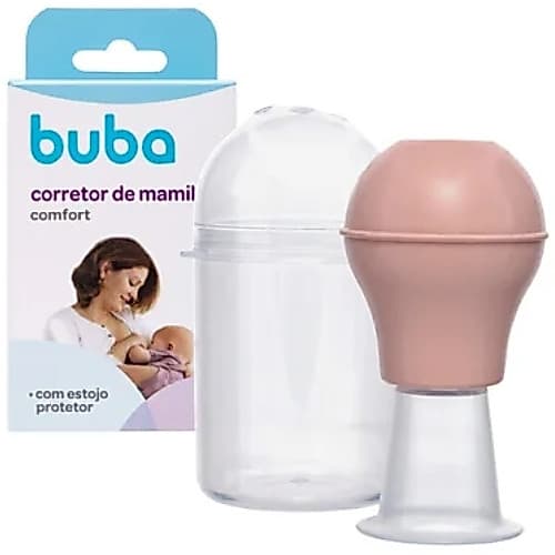 Corretor de Mamilo Peito Comfort + Estojo Buba Amamentação Maternidade Bebê Recem Nascido Bebe Nenem