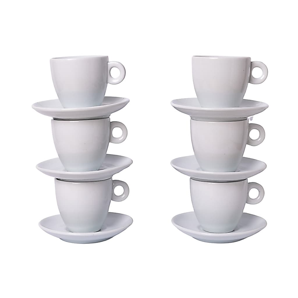 Kit 6 Xícaras de Chá com Pires 250ml Veneza em Porcelana - Saldo de Fábrica