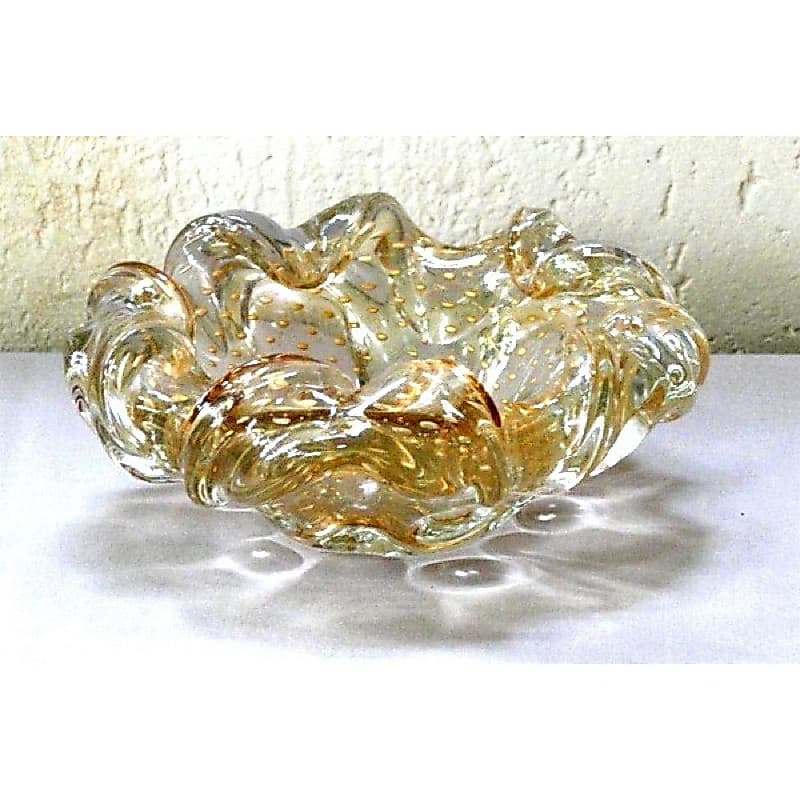 Cinzeiro Cristal Murano Âmbar