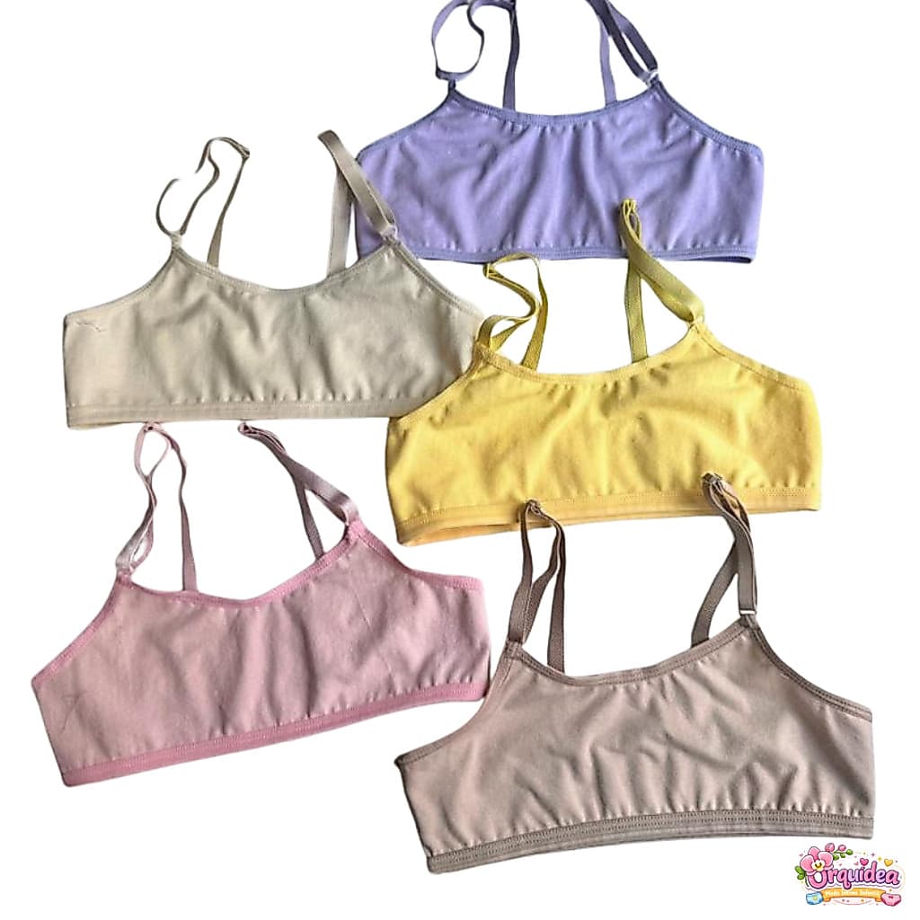 Kit 4 Tops Juvenis Femininos Moda em Cotton – Cores Sortidas com Alças Reguláveis
