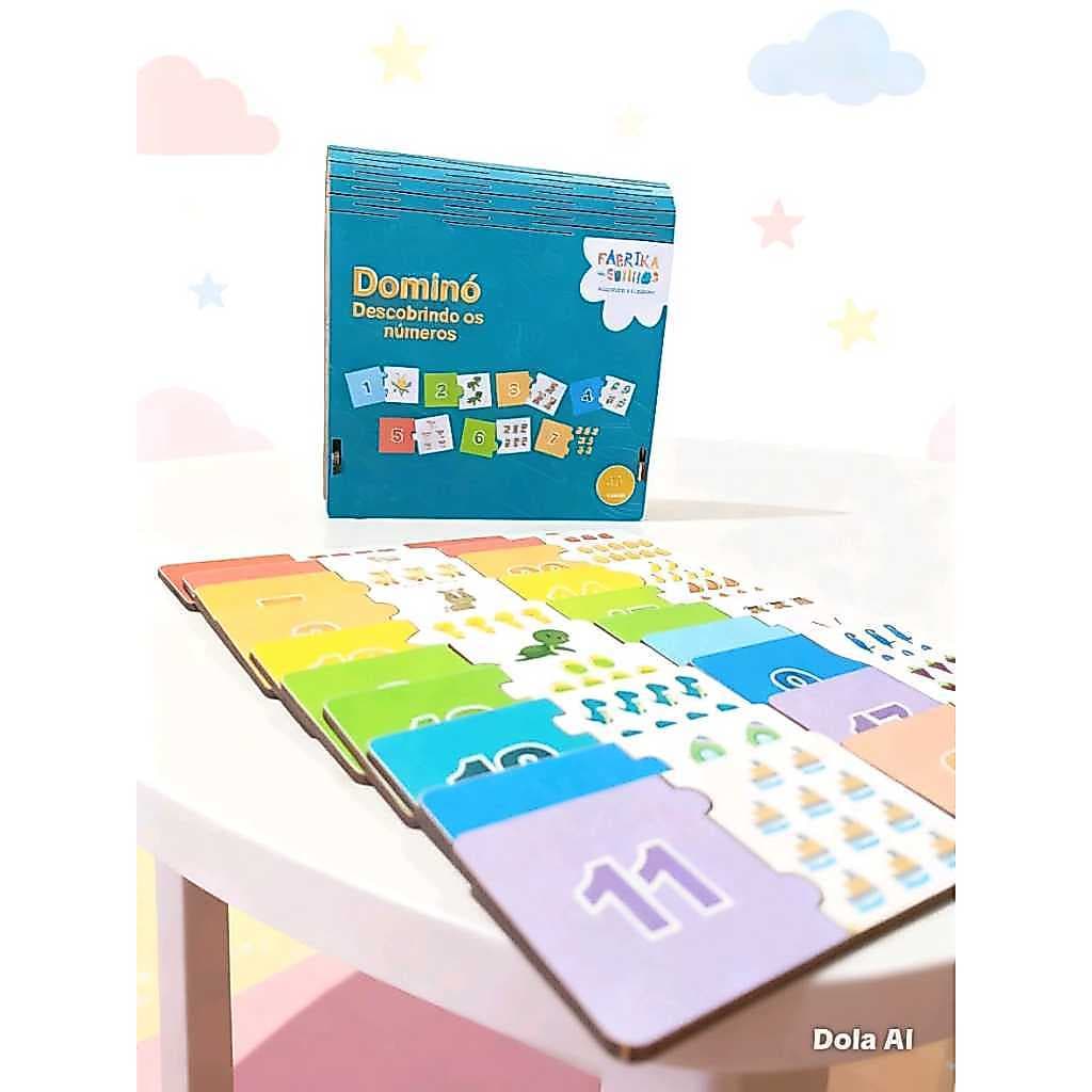 Jogo Dominó Infantil Madeira Educativo Descobrindo Números