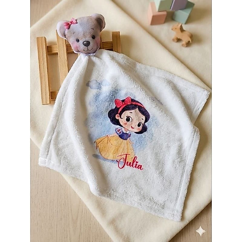 Naninha Personalizada com Nome Bebê | Naninha Ursinho Antialérgica Presente Maternidade