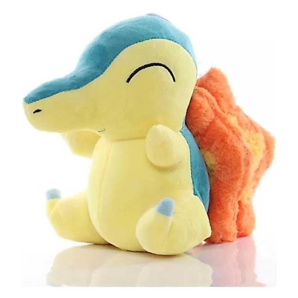Pelúcia 18cm Cyndaquil Boneco Pokémon Sg Pikachu Cor Amarelo Com Azul
