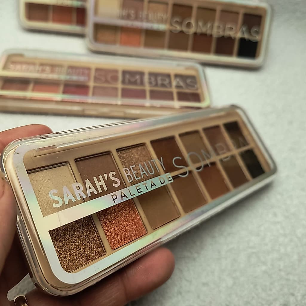 Paleta de Sombras Sarah’s Beauty 14 Cores – Alta Pigmentação e Longa Duração