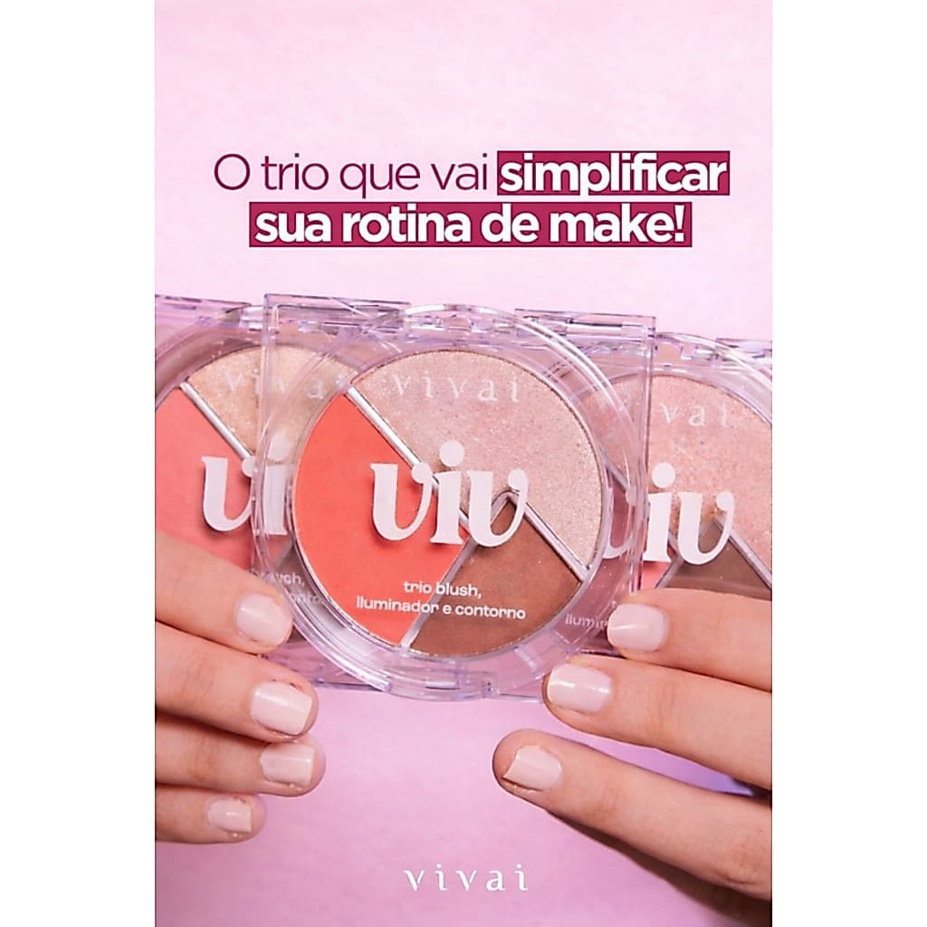 Vivai - Trio Blush Iluminador e Contorno VIV 1120